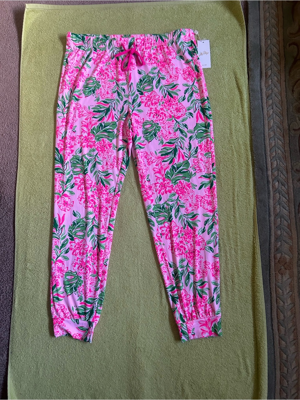 NWT Lilly Pulitzer Jeffers PJ Pants Conch Shell Pink Koala LA LA